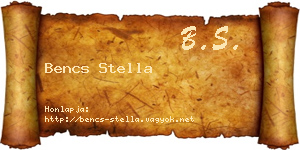 Bencs Stella névjegykártya